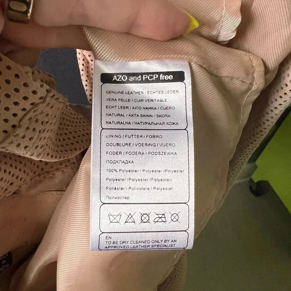 Cigno Nero Women’s Nude tan dye cut leather Blazer Jacket Size 38 fits Small - Picture 8 of 8